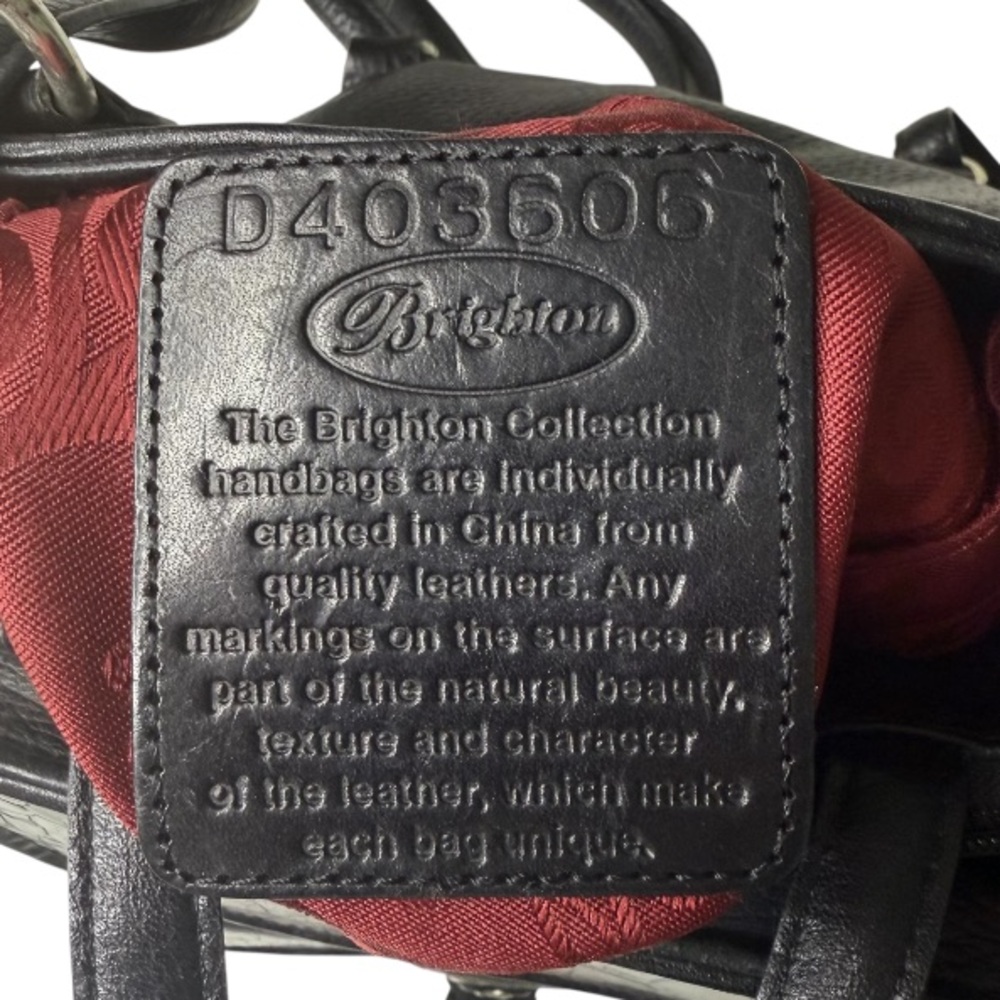 Brighton Donatella Leather Black Croc Embossed Backpack Purse Travel Work Bag - Picture 9 of 15